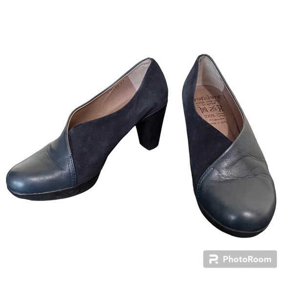 Wonders Leather Suede Mixed Material Heels | Made in Spain - Picture 1 of 16